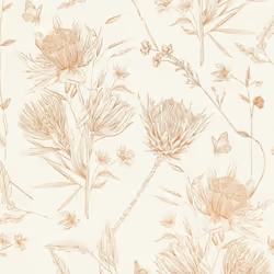 As Creation - Papier peint intissé sur fond crème Tapisserie florale orange avec papillons Papier peint nature cottage idéal ...