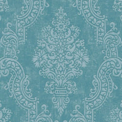 As Creation - Papier peint turquoise baroque, ambiance noble B397654