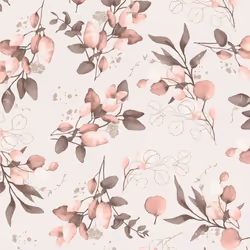 As Creation - Papier peint fleur rose, fond crème B397681