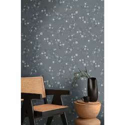 As Creation - Papier peint fleur verte, fond vert foncé B397683