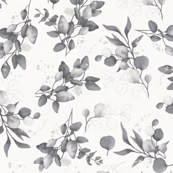 As Creation - Papier peint fleuri gris, fond blanc B397686