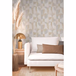 As Creation - Papier peint art moderne, arbstrait, beige, salon, cuisine, hôtel, 399324