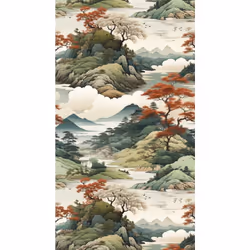Ce modèle est un papier peint vinyle sur intissé (240 grammes/m2) de style motifs nature|paysages|japonais. Il est lessivable ...