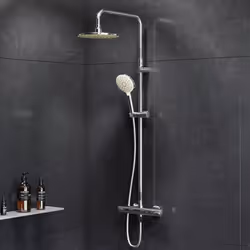 DOUCHE : La douchette à main avec 3 types de jets (spray, EnerJet, spray+massage) est fabriquée en plastique ABS de haute qua ...
