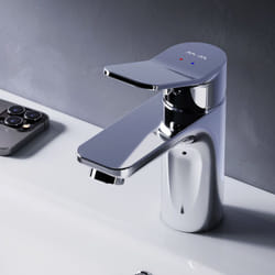 Am.pm - Mitiguer Lavabo Robinet Salle Bain Chrome Robinet de Lavabo pour Salle de Bain Mélangeur Lavabo en Laiton