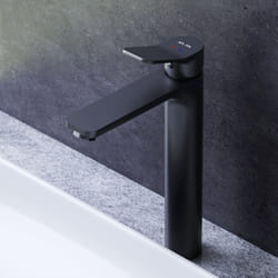 Am.pm - Haut Mitigeur Vasque à Poser Mitiguer Noir Haut Lavabo Robinet Salle Bain Robinet de Lavabo pour Salle de Bain Mélangeur Lavabo en Laiton