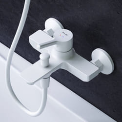 Am.pm - Mitigeur Baignoire Blanc Robinet Baignore Main Monté Mur pour Salle de Bains Mélangeur de Baignoire en Laiton