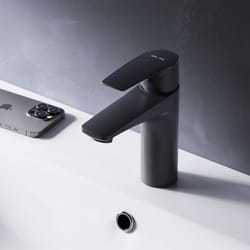 AM.PM Mitiguer Lavabo Robinet Salle Bain Noir Robinet de Lavabo pour Salle de Bain Mélangeur Lavabo en Laiton