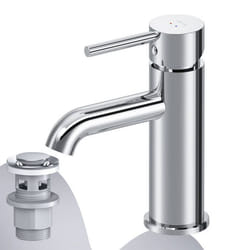 AM.PM Robinet lavabo Robinet Salle de BainRobinet avec levier de vidange laiton Installation rapide Chromé FPA82100 Spike