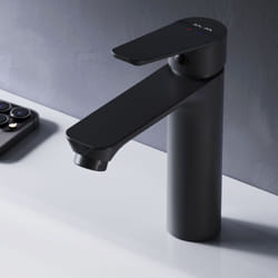 Am.pm - Mitiguer Lavabo Robinet Salle Bain Noir Robinet de Lavabo pour Salle de Bain Mélangeur Lavabo en Laiton