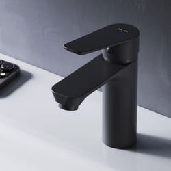 Am.pm - Mitiguer Lavabo Robinet Salle Bain Noir Robinet de Lavabo pour Salle de Bain Mélangeur Lavabo en Laiton