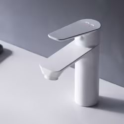 Le mitigeur monocommande est destiné à l'eau chaude et froide. Montage simple à 1 trou. Garniture d'écoulement à tirette, rac ...
