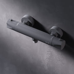 Am.pm - Mitigeur Thermostatique de Douche Noir Robinet Baignore Thermostatique 38℃ Mélangeur de Baignoire Thermostatique en Laiton