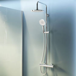 Colone de Douche Thermostatique 38℃ avec Mitigeur Chrome Douche Set Robinet Baignore Thermostatique Système de douche Réglable en Hauteur - Am.pm