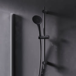 Pommeau de douche 1 jet, flexible et barre, Noir F01TA022 Hit Am.pm