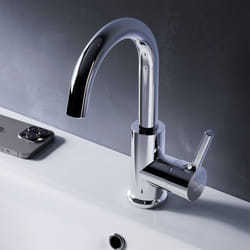 Am.pm - Mitiguer Lavabo Robinet Salle Bain Chrome Robinet de Lavabo pour Salle de Bain Mélangeur Lavabo en Laiton