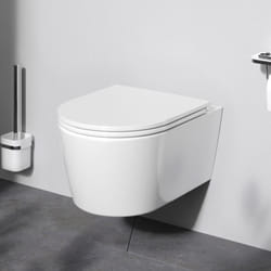 Wc Suspendu sans bride wc en céramique sans rebord avec couvercle de siège Softclosing - Am.pm