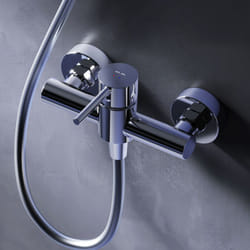 Am.pm - Mitigeur Douche Chrome Robinet Douche Main Monté Mur pour Salle de Bains Mélangeur Douche en Laiton