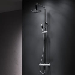 Colone de Douche Thermostatique 38℃ avec Mitigeur Chrome Douche Set Robinet Baignore Thermostatique Système de douche Réglable en Hauteur - Am.pm