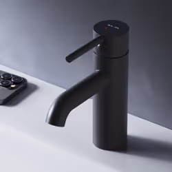 Le mitigeur de lavabo AM.PM Spike en noir mat combine qualité et esthétique pour votre salle de bains. Fabriqué en laiton de ...