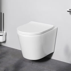 Wc Suspendu sans bride wc en céramique sans rebord avec couvercle de siège Softclosing - Am.pm