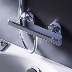 DESIGN : Le mitigeur bain-douche a un style dynamique et organique avec une poignée ergonomique unique spécialement conçue po ...