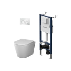 AM.PM WC Set Pack WC Bâti-support + WC suspendu sans bride + Abattant softclose + Plaque chrome