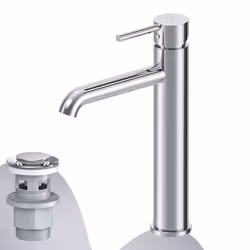 AM.PM Haut Robinet salle bain Robinet lavabo Mitigeur Lavabo Robinet avec levier de vidange laiton Chrome FPA92200 Spike
