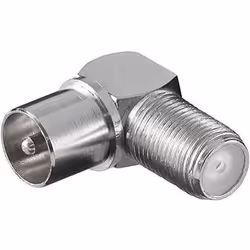 Adaptateur dantenne - GOOBAY - Coudé F-jack - Coaxial - Angle 90° - IEC 95 mm