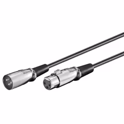 Digitus E10418, XLR (3-pin), Mâle, XLR (3-pin), Femelle, 2 m, Noir