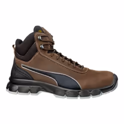 En cuir nubuck, les bottines de travail Condor Mid (63.012.2) de Puma Safety offrent un max' de confort aux pieds de leur pro ...