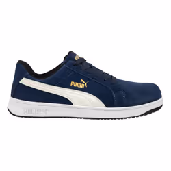 Description générale Les chaussures de sécurité Puma Iconic Suede Navy Low S1PL ESD FO HRO SR allient style sportif et foncti ...