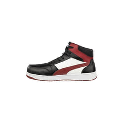 Puma - Chaussure Sécurité Frontcourt Blk/Wht/Red Mid S3L Esd Fo Hro T44