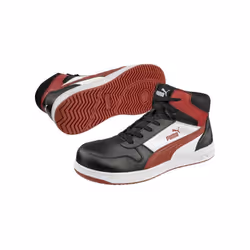 Puma - Chaussure Sécurité Frontcourt Blk/Wht/Red Mid S3L Esd Fo Hro T49