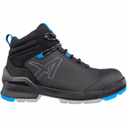 Les chaussures de sécurité vegan Albatros Taraval Black/Blue Mid S3L ESD FO SR sont des chaussures fabriquées avec une attent ...