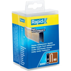 Rapid - Agrafes à couronnes étroites n°90/25mm - Boîte polypro 3000 - (5000124)