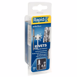 Rapid 5000390, Aluminium, Acier, Acier inoxydable, RP10 , RP40, RP60, RP100, 4,8 mm, 16 mm, 45 mm