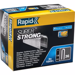 Rapid agrafes câbles n°36, longueur allant de 10mm à 14mm, quantité allant de 864 à 5000 agrafes. Ces agrafes en fil plat d’a ...