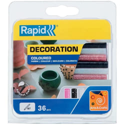 Rapid - Batons de colles brillant ř 7 x 90 mm 36 Unités blanc noir rose Blister