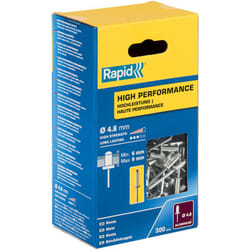 Rapid - Coffret 300 Rivets Aluminium Ø4.8x12mm - Haute Performance Fixation Résistante pour Travaux Extérieurs