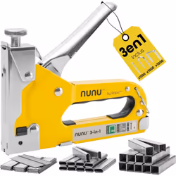 L'agrafeuse 3-en-1 Rapid NUNU est l'outil idéal pour la tapisserie, la menuiserie, la décoration et le bricolage. Compatible  ...