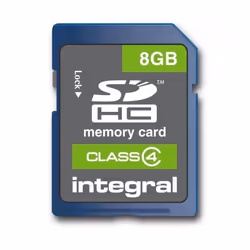 Integral 8GB SDHC CLASS 4 MEMORY CARD, 8 Go, SD, UHS-I, 4 Mo/s, Class 1 (U1)