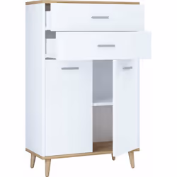 VCM Morgenthaler Lindas, Blanc, Bois, 2 tiroir(s), Monochromatique, Pas de motif, Rectangulaire, 1 étagères