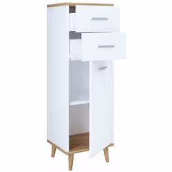 VCM Morgenthaler Lindas, Blanc, Bois, 2 tiroir(s), Monochromatique, Pas de motif, Rectangulaire, 1 étagères