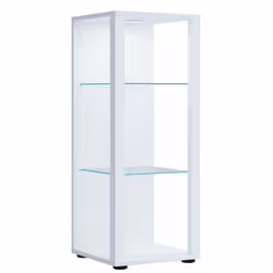 VCM Morgenthaler Glasol M, Blanc, 2 étagères, Verre, 350 mm, 350 mm, 900 mm