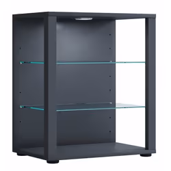 VCM Morgenthaler Glasol L, Bois, Bois, Anthracite, 2 étagères, Verre, 700 mm