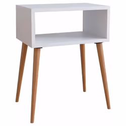 VCM Morgenthaler Singol M, Table de chevet, Blanc, 1 étagères, 450 mm, 300 mm, 600 mm