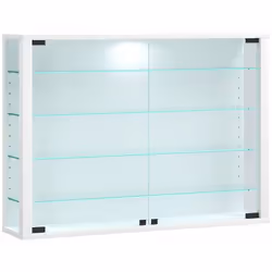VCM Morgenthaler Vitrosa L, Bois, Bois, Blanc, 2 portes(s), 4 étagères, Verre