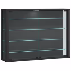 VCM Morgenthaler Vitrosa L, Bois, Bois, Noir, 2 portes(s), 4 étagères, Verre