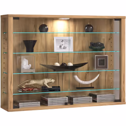 VCM Morgenthaler Vitrosa L, Bois, Bois, Chêne, 2 portes(s), 4 étagères, Verre